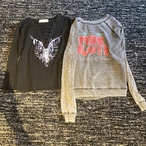 2 sweatshirts vintage havana and pink floyd